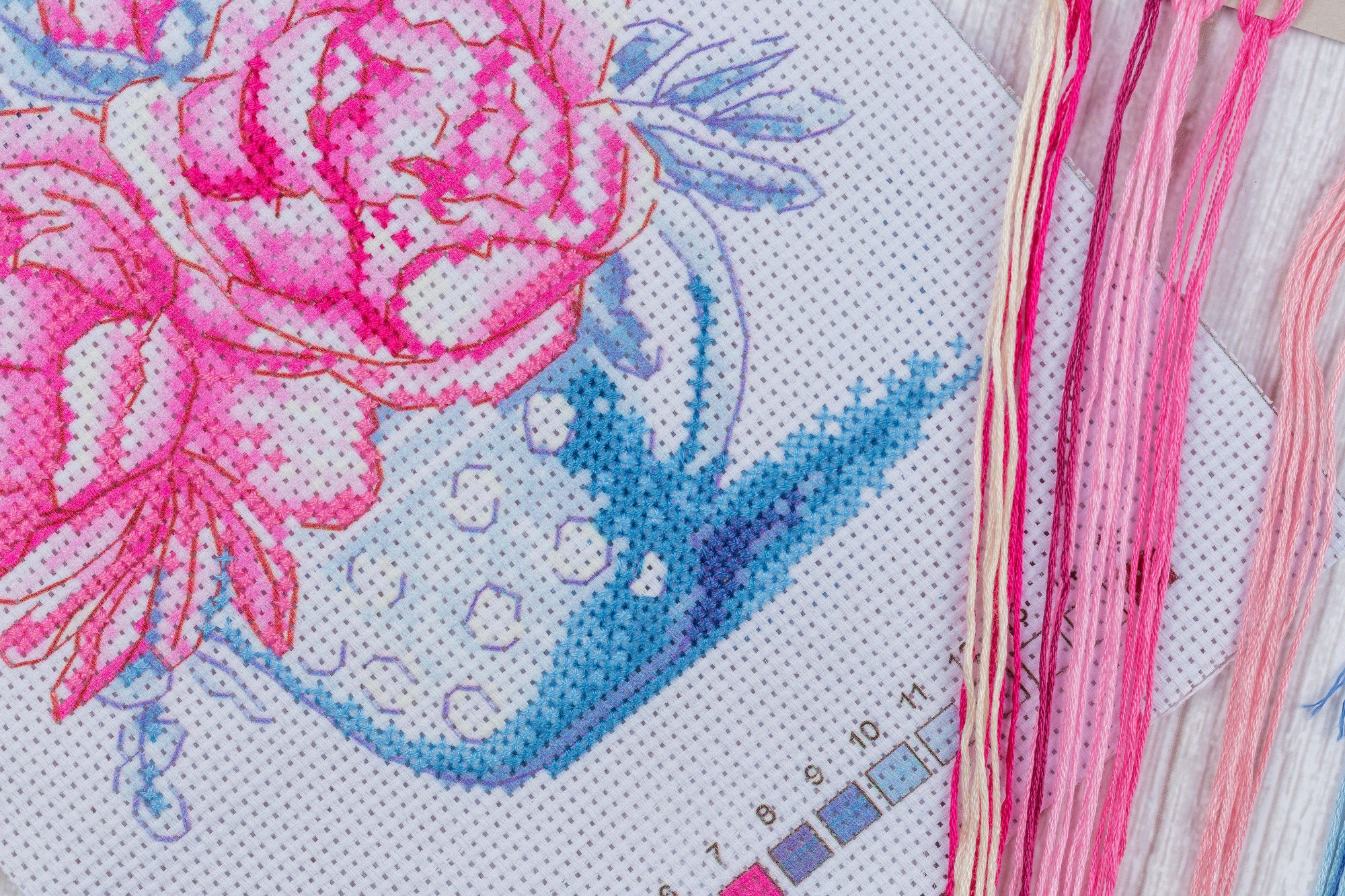 large embroidered textile with layered stitches